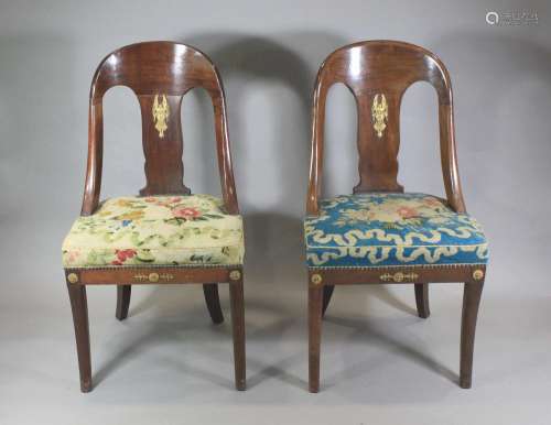 Paar Stühle, Frankreich Restauriert, 1. Hälfte 19. Jh., Maha...