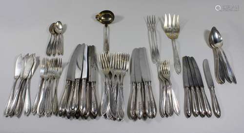 Konvolut Besteck 56 Tl., 800 Silber, im Jugendstil