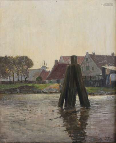 Gustav Wendling (deutsch, 1862 - 1932), Flussszene, Öl auf H...