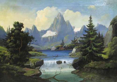 Johann Wilhelm Lindlar (deutsch, 1816 - 1896), Berglandschaf...