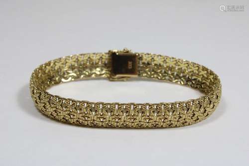 Armband, 333er Gold, strukturiertes Muster, Kastenverschluss