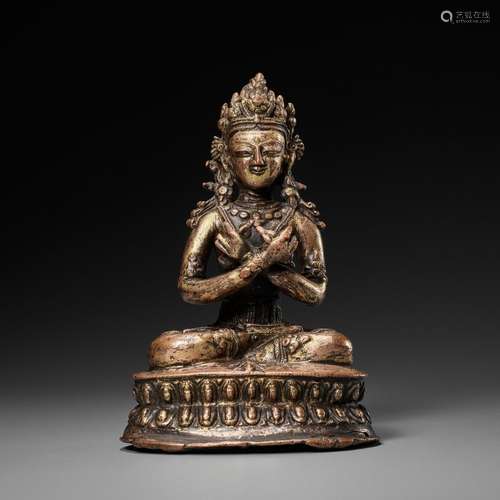 A GILT COPPER-ALLOY FIGURE OF VAJRADHARA, 15th-16TH CENTURY ...