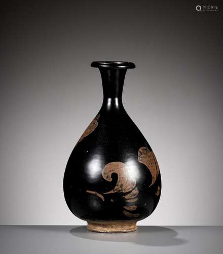 A HENAN RUSSET-PAINTED BLACK-GLAZED VASE, YUHUCHUNPING, JIN ...