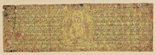 A PAINTED ‘HUNDRED BUDDHAS’ MANUSCRIPT FRONT PAGE