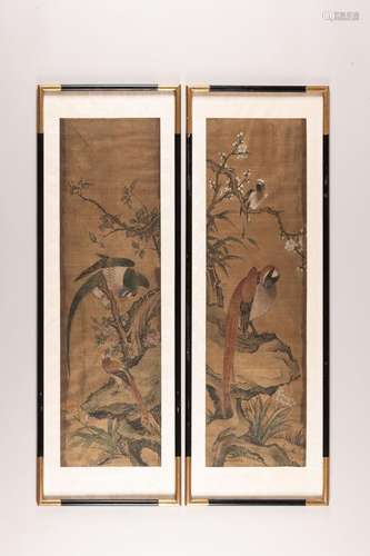 TWO PAINTINGS OF BIRDS, QING