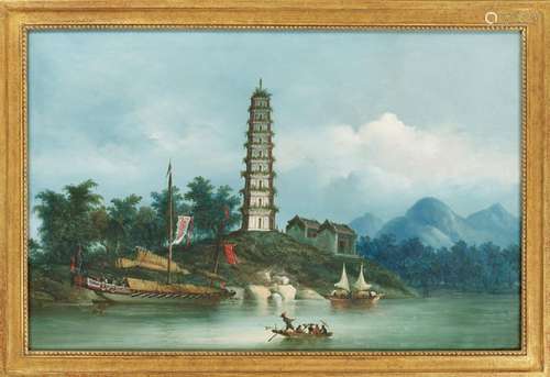 ‘THE NINE TIERED PAGODA AT WHAMPOA ANCHORAGE ON PEARL RIVER’...