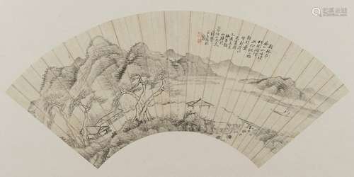 A MOUNTAIN LANDSCAPE WITH RIVER BY JIAO XIYING