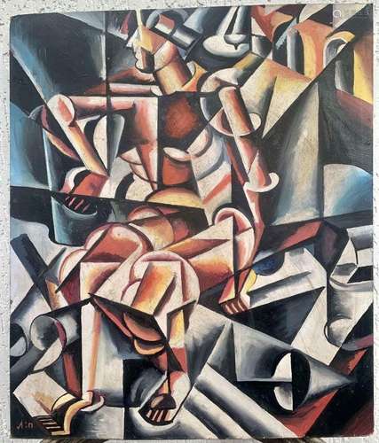 LIUBOV SERGEEVNA POPOVA 1889-1924 RUSSIAN CUBISM OIL ABSTRAC...