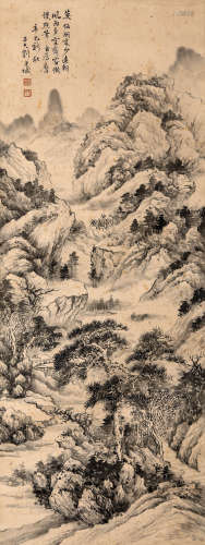 刘子久 辛巳（1941年）作深林幽居 立轴 纸本水墨