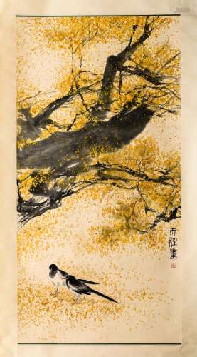 秦天柱（1952-）喜迎春  纸本设色 立轴