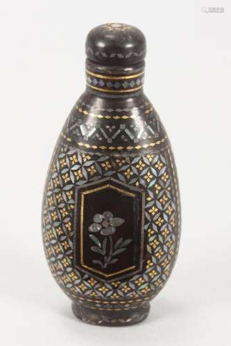 Fine Chinese Burgaute Snuff Bottle and Stopper,