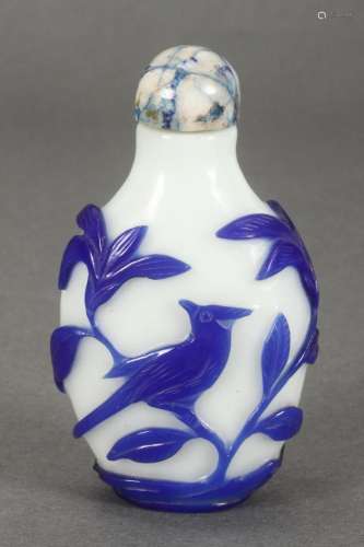 Chinese Qing Dynasty Overlay Snuff Bottle and