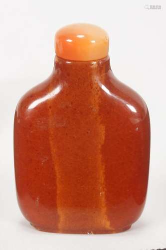 Good Amber Snuff Bottle and Stopper,