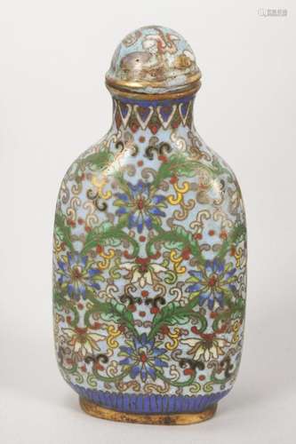 Fine Chinese Cloisonne Snuff Bottle and Stopper,