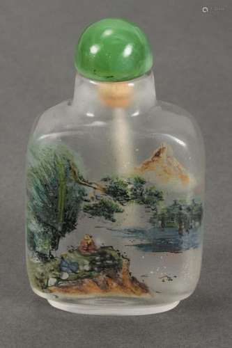 Chinese Inside Painted Snuff Bottle and Stopper,