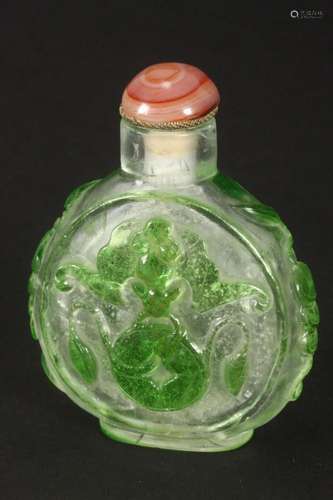 Chinese Qing Dynasty Overlay Snuff Bottle and