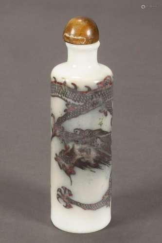 Chinese Iron Red Porcelain Snuff Bottle and