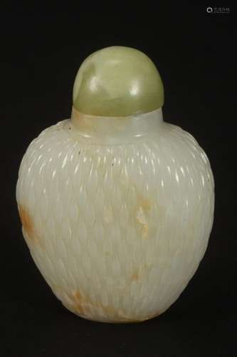 Chinese Pale Jade Snuff Bottle and Stopper,