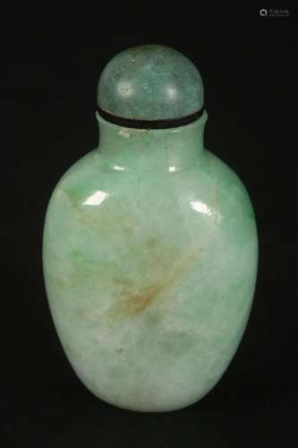 Chinese Jadeite Snuff Bottle and Stopper,