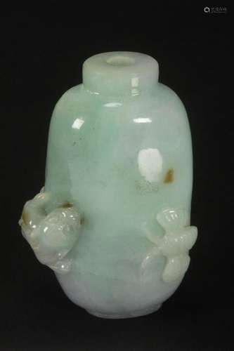 Chinese Late Qing Dynasty Jadeite Snuff Bottle