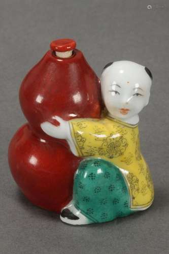 Chinese Porcelain Figural Snuff Bottle and