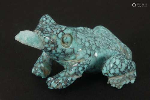 Chinese Turquoise Frog Snuff Bottle and Stopper,