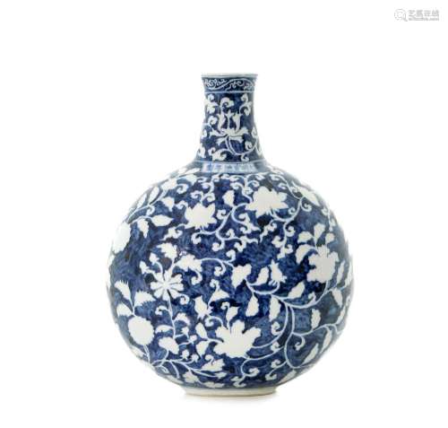 A Very Rare Chinese `Reverse-Decorated` Blue and White Moon ...