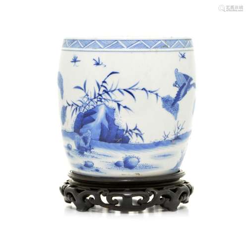 A Chinese Blue and White `Geese` Jar