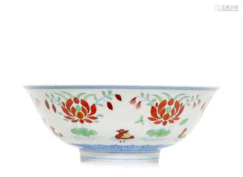 A Very Fine Chinese `Duck Pond` Porcelain Bowl