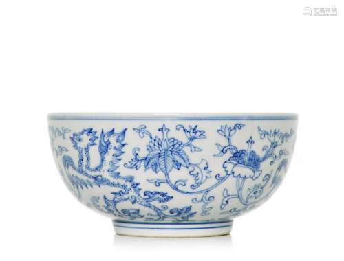 A Chinese Blue and White `Phoenix` Bowl
