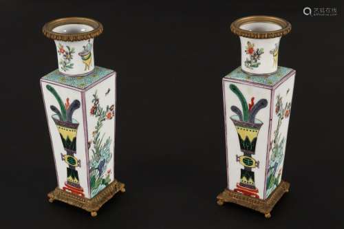 Pair of Chinese Qing Dynasty Famille Vert and