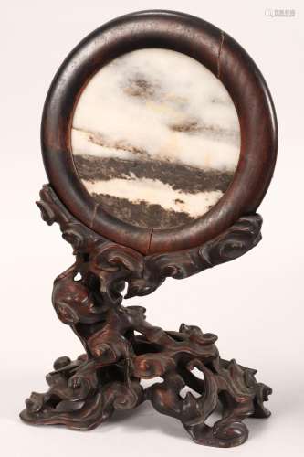 Early Chinese Dali Marble Circular Panel Table