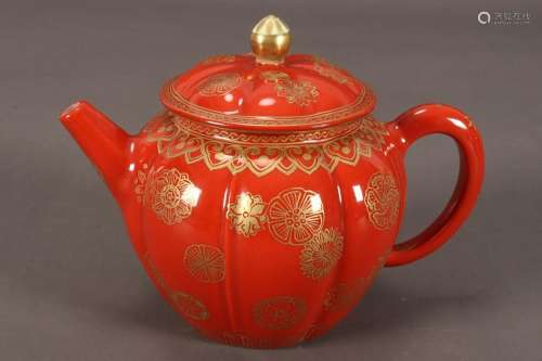 Beautiful Chinese Lobed Teapot,