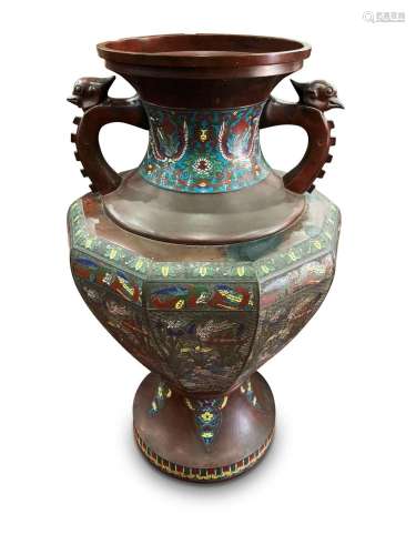 Monumental Chinese Late Qing Dynasty Champleve