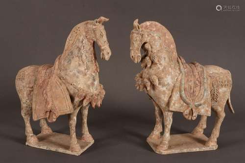 Pair of Chinese Pottery Horses,