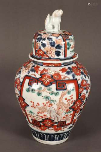 Imari Meiji Period Temple Jar and Cover,