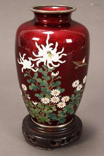 Japanese Ginbari Cloisonne Vase,