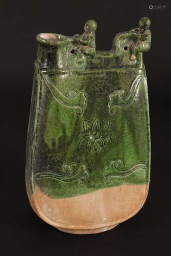 Early Chinese Saddle Flask,