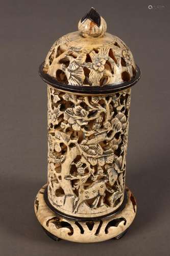 Chinese Carved Stone Cricket Cage,