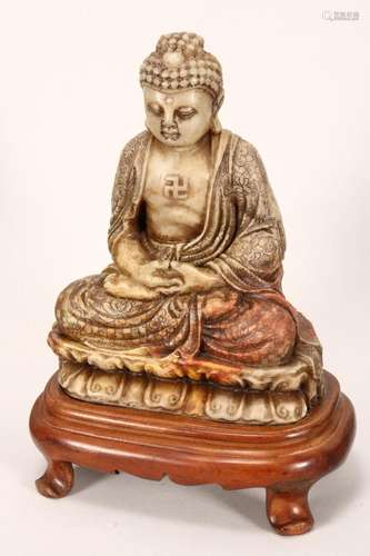 Chinese Carved Stone Buddha,