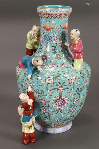 Delightful Chinese Famille Rose "Boy" Vase,