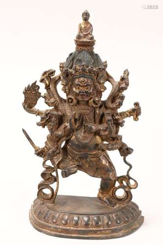 Sino-Tibetan Gilt Bronze Deity,