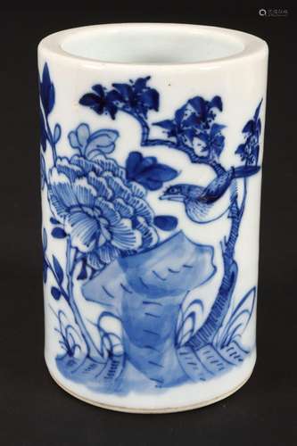 Chinese Blue and White Porcelain Brush Pot,