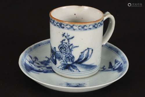 Chinese Blue and White QIng Dynasty Porcelain Cup,