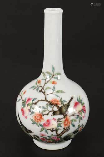 Chinese Famille Vert Bottle Vase,