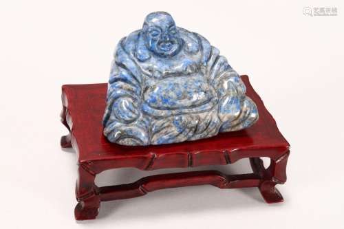 Chinese Carved Lapis Lazuli Hotei,