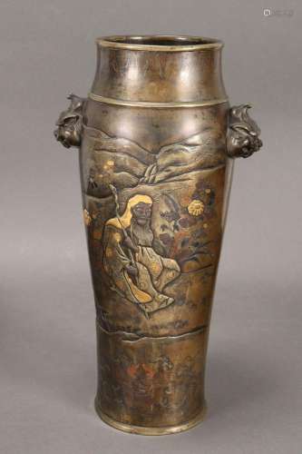 Large Japanese Meiji Period Bronze and Mixed Metal