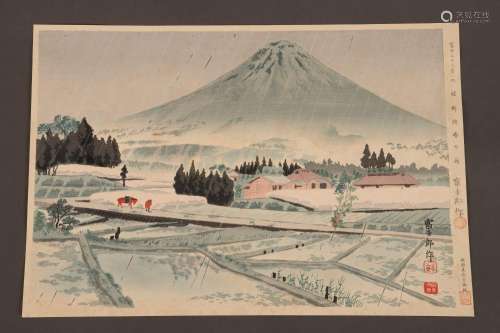 Japanese Woodblock Print by Tomikichiro Tokuriki,