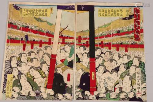 Japanese Woodblock Diptych,