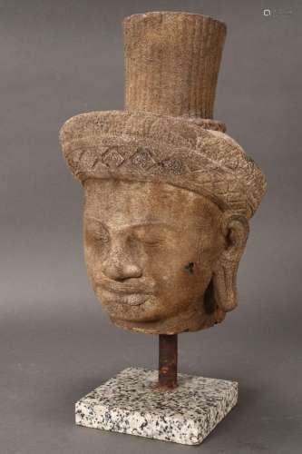 Large Khmer Stone Head,